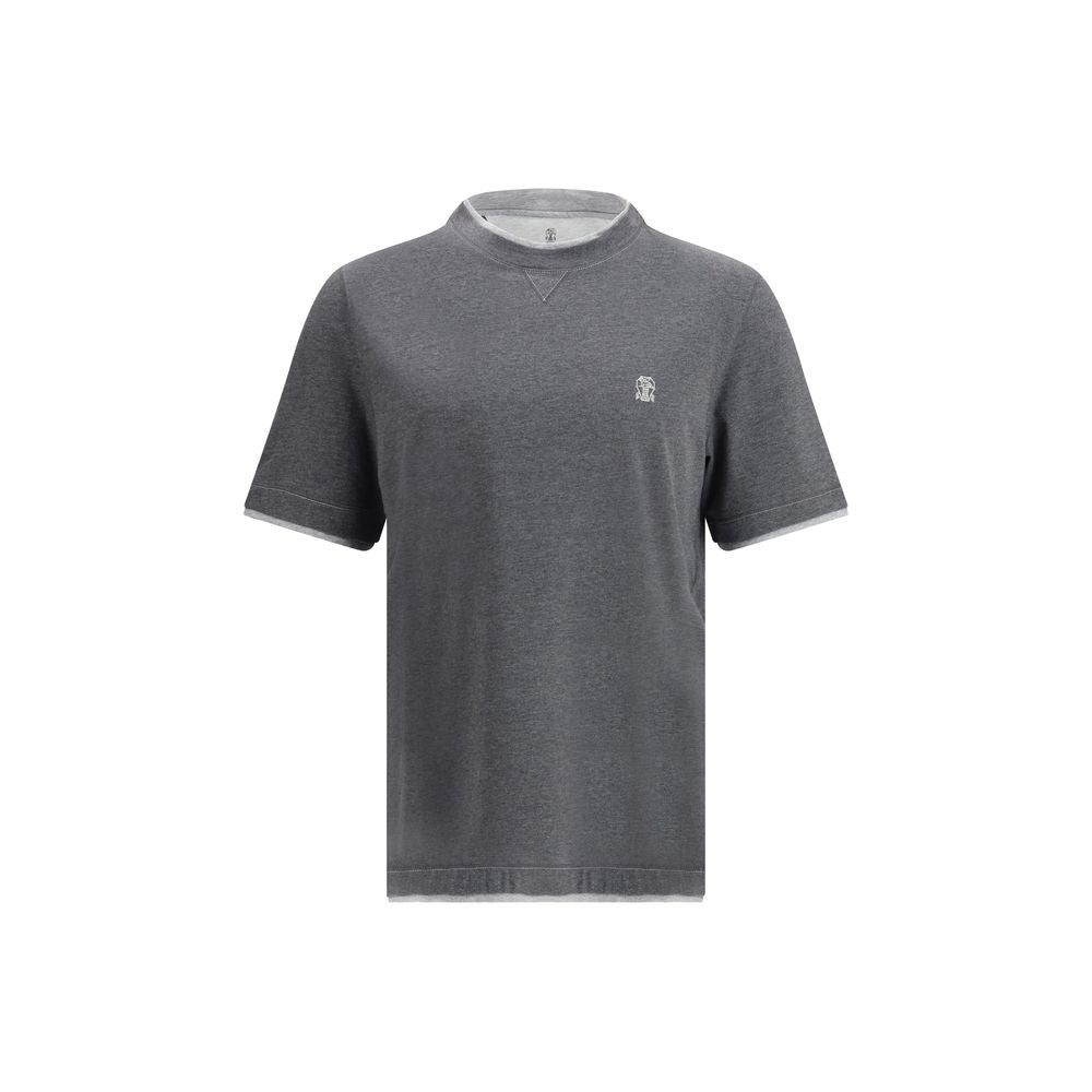 Brunello Cucinelli Grau Baumwoll-T-Shirt