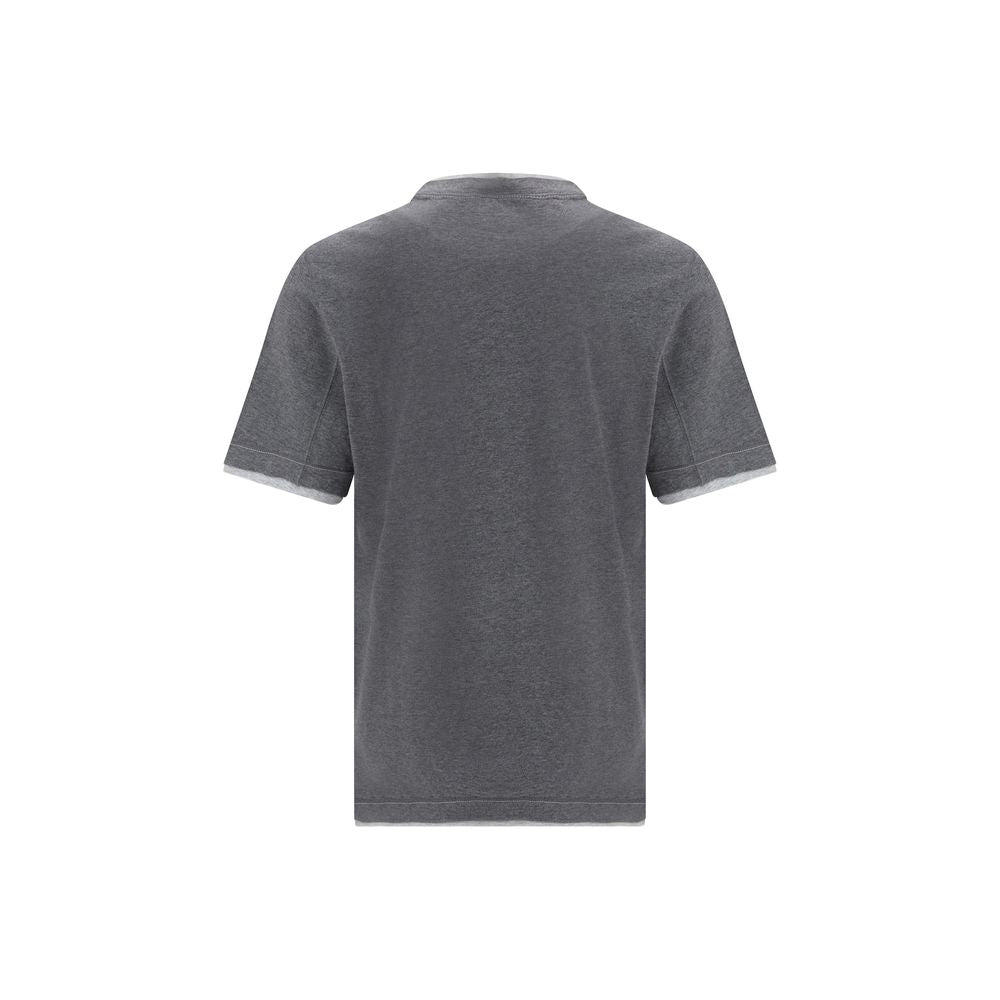 Brunello Cucinelli Grau Baumwoll-T-Shirt