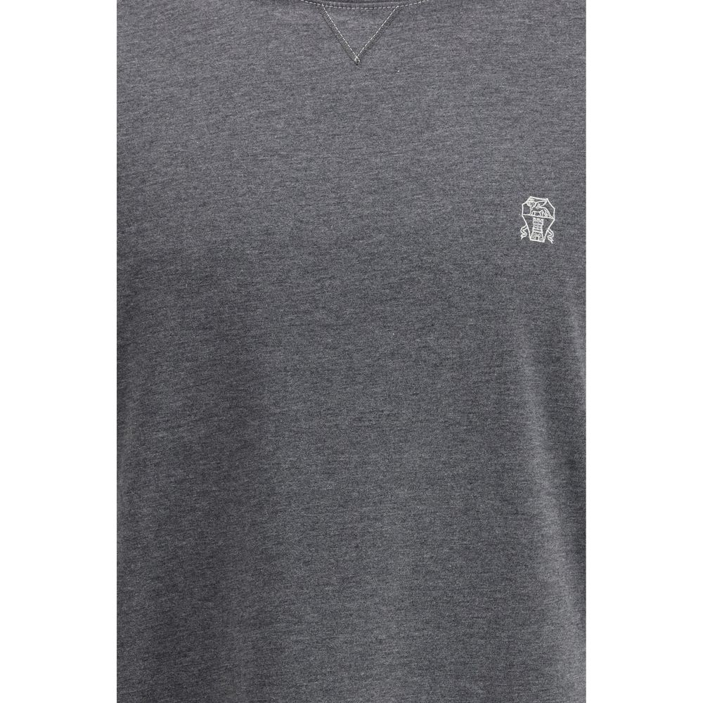 Brunello Cucinelli Grau Baumwoll-T-Shirt