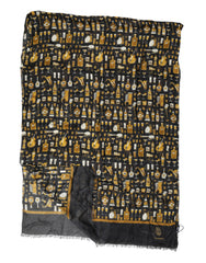 Dolce & Gabbana Schwarzer Jazz Club Print Halstuch Schal