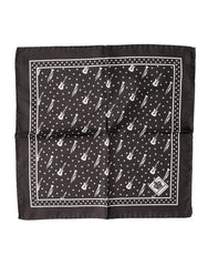 Dolce & Gabbana Schwarzes Gitarren-Trompeten-Herren-Halstuch