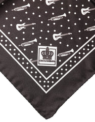 Dolce & Gabbana Schwarzes Gitarren-Trompeten-Herren-Halstuch