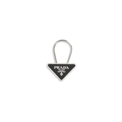 Prada zwarte roestvrijstalen sleutelhanger
