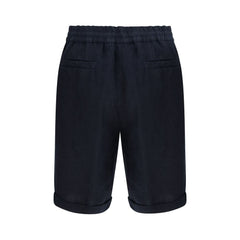 Brunello Cucinelli Blue Linen Bermuda Shorts