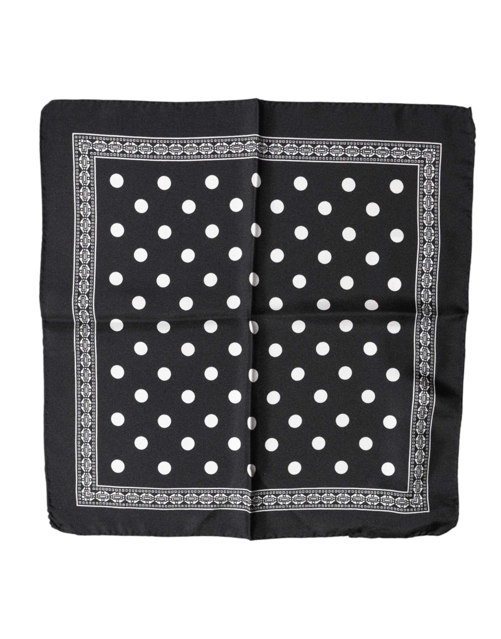 Dolce & Gabbana schwarzes gepunktetes quadratisches Halstuch/Kopftuch