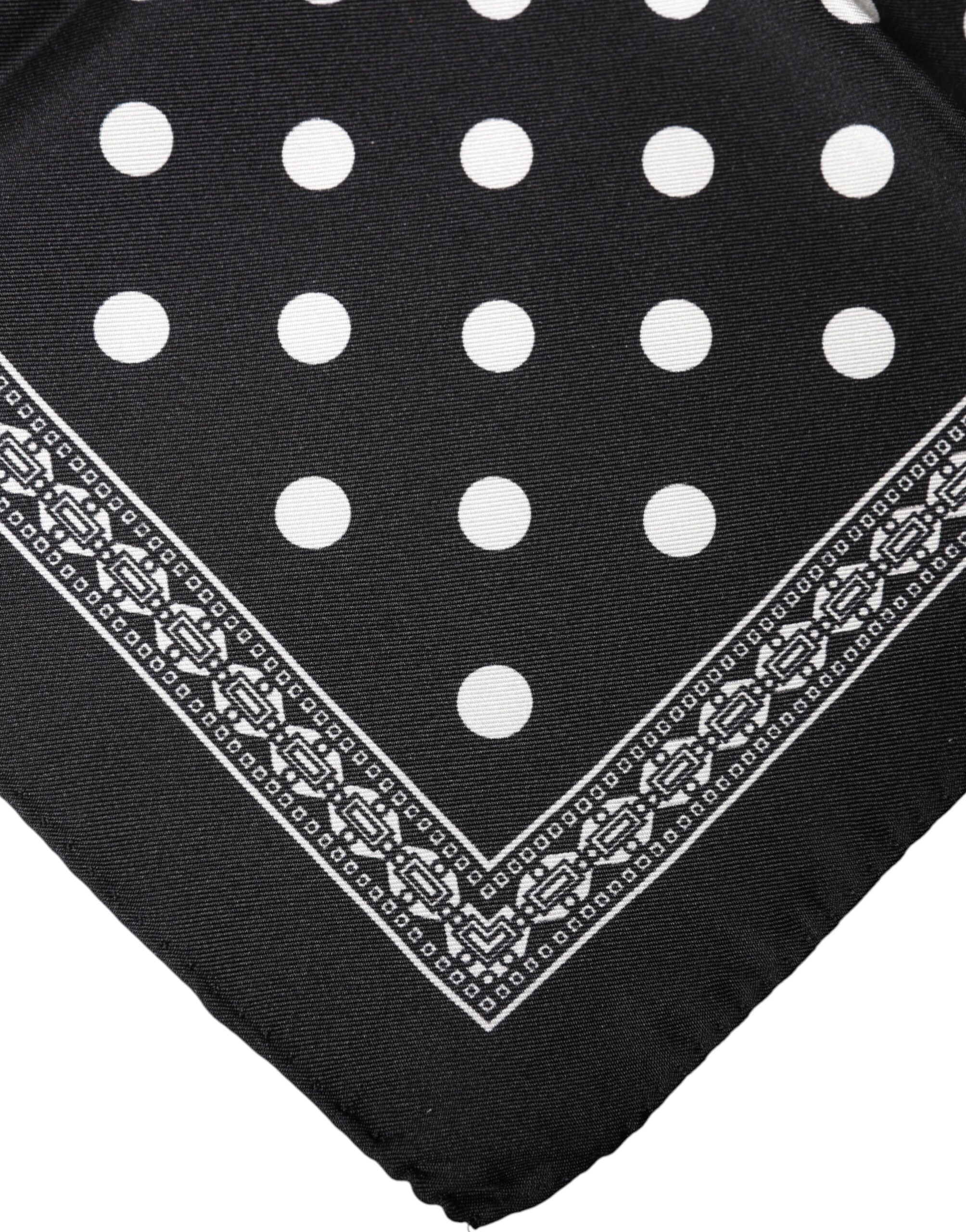 Dolce & Gabbana schwarzes gepunktetes quadratisches Halstuch/Kopftuch