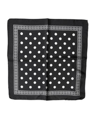 Dolce & Gabbana schwarzes gepunktetes quadratisches Halstuch/Kopftuch