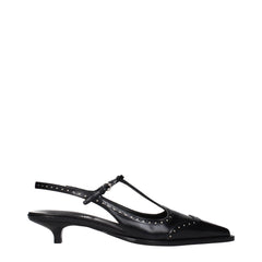 Miu Miu Zwarte Leren Pumps Met Middelhoge Hak