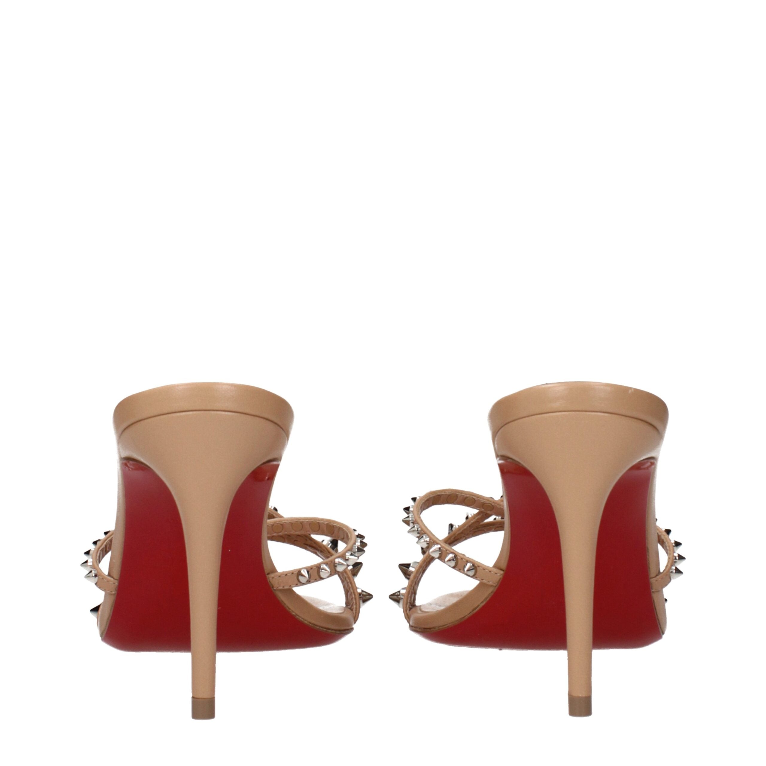 Christian Louboutin Pink Leather Stiletto Heel Sandals