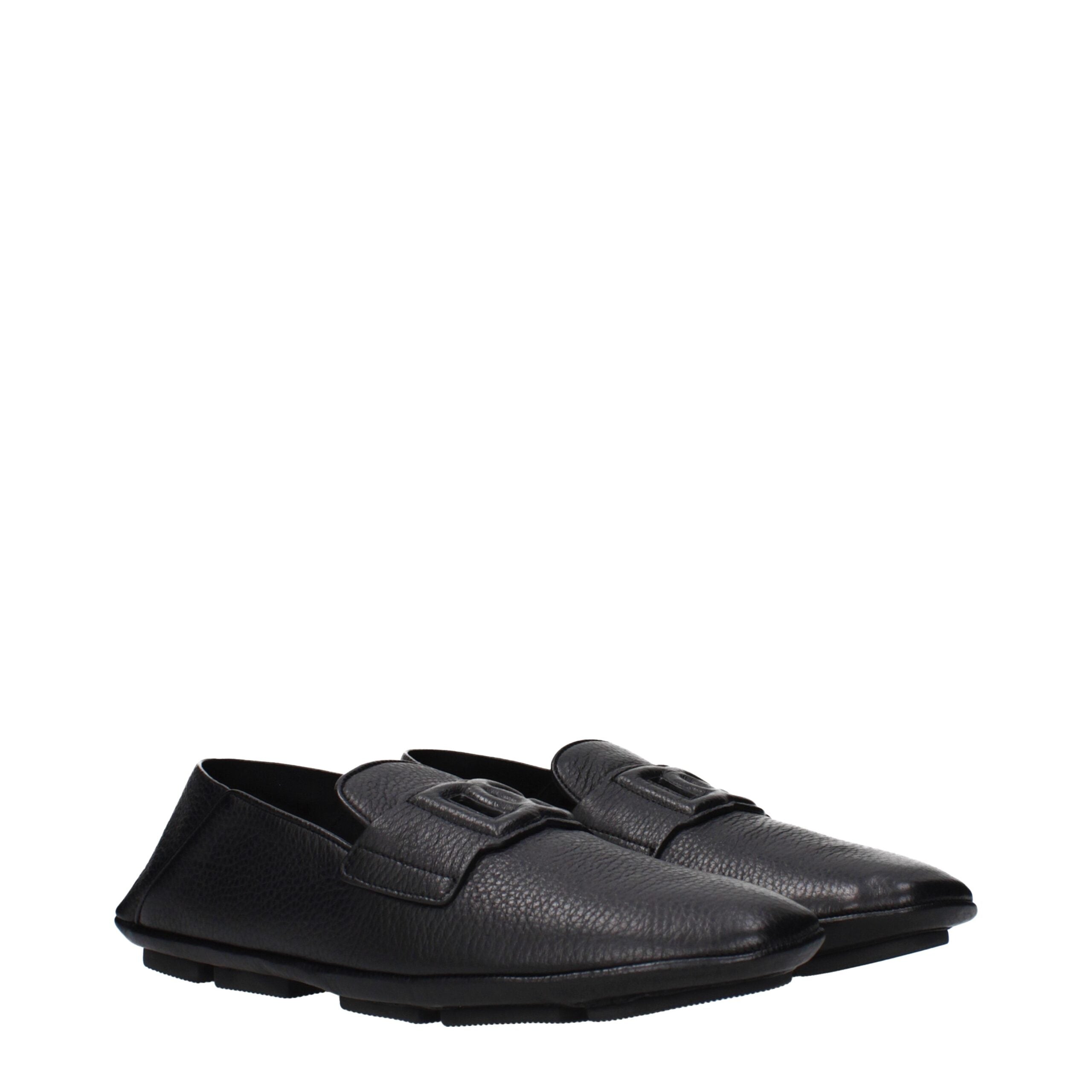 Dolce & Gabbana Zwarte Leren Instapschoenen