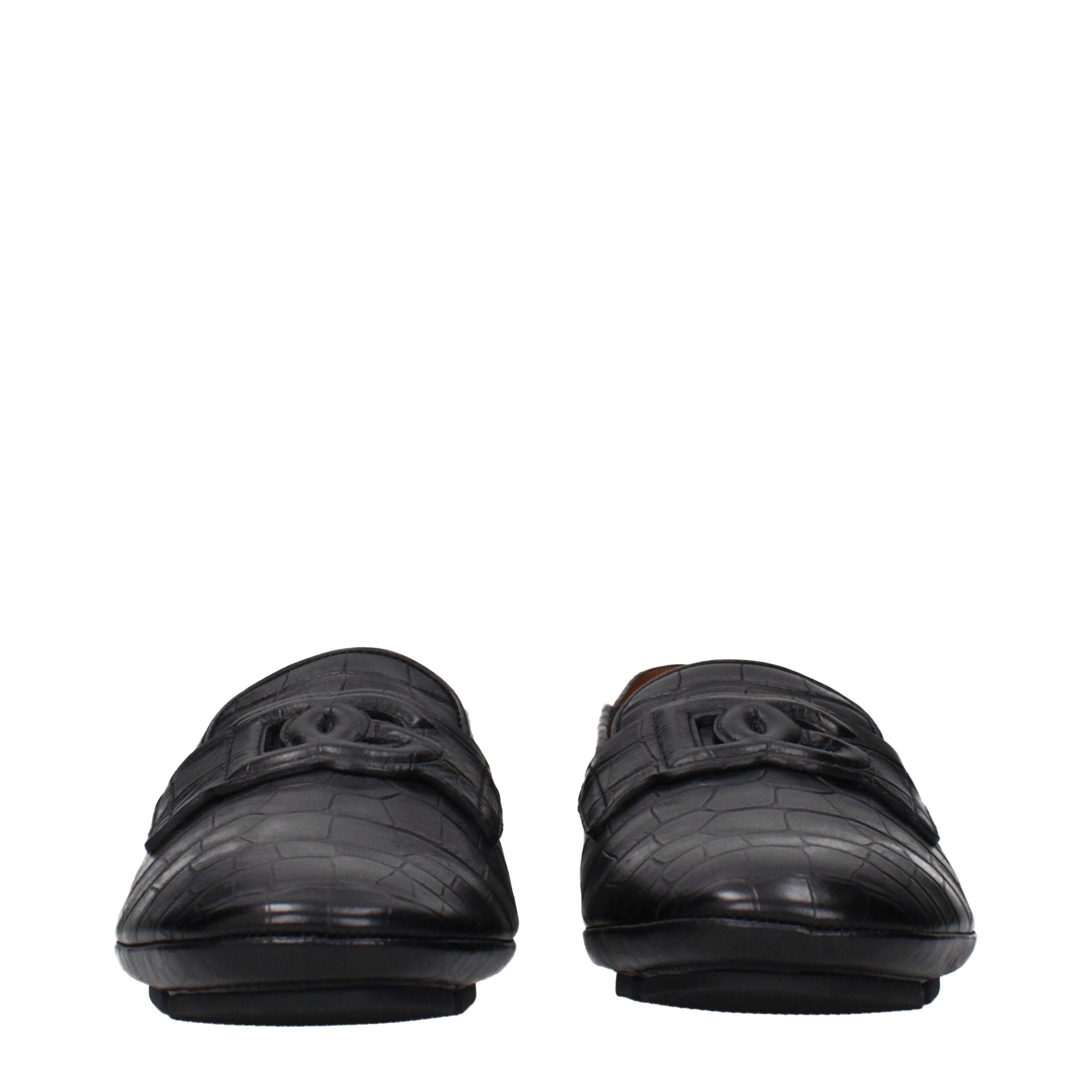 Dolce & Gabbana Zwarte Leren Instapschoenen