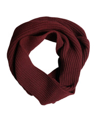 Dolce & Gabbana Bordeaux Kasjmier Gebreide Nekwarmer Sjaal
