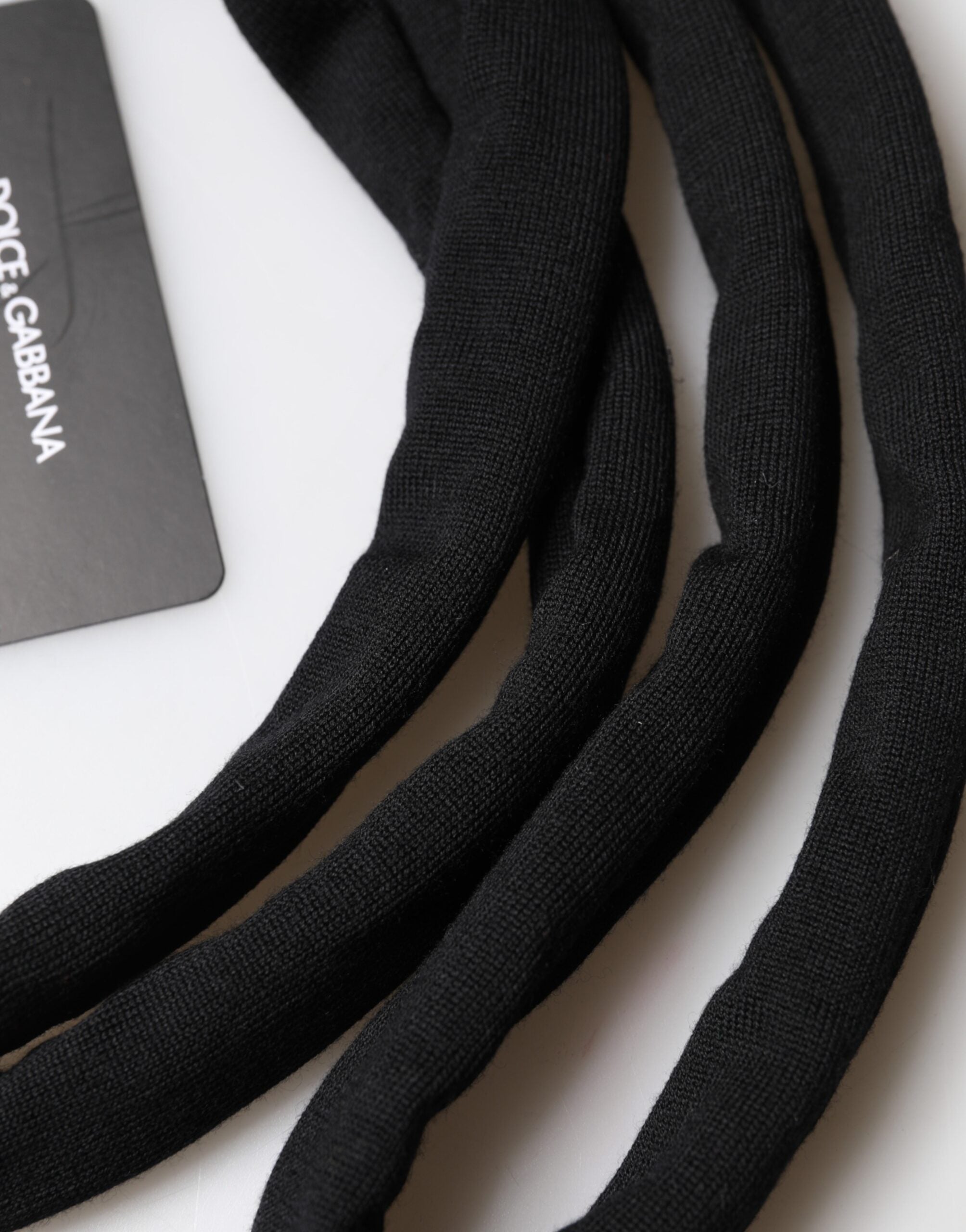 Dolce & Gabbana Schwarzer Schal aus Wolle Gestrickt Herren