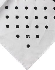 Dolce & Gabbana Witte Polka Dot Vierkante Zakdoek Sjaal