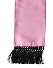 Dolce & Gabbana Rosa Seide Fransen Halswickel Foulard Schal