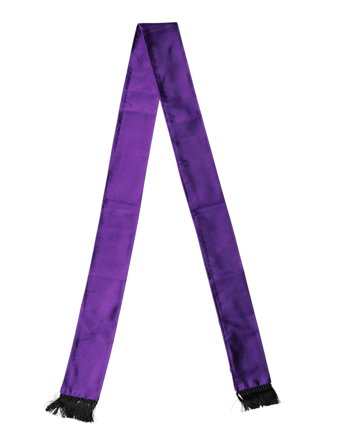 Dolce & Gabbana Violettes Seiden-Foulard mit Fransen