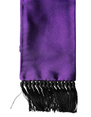 Dolce & Gabbana Violettes Seiden-Foulard mit Fransen