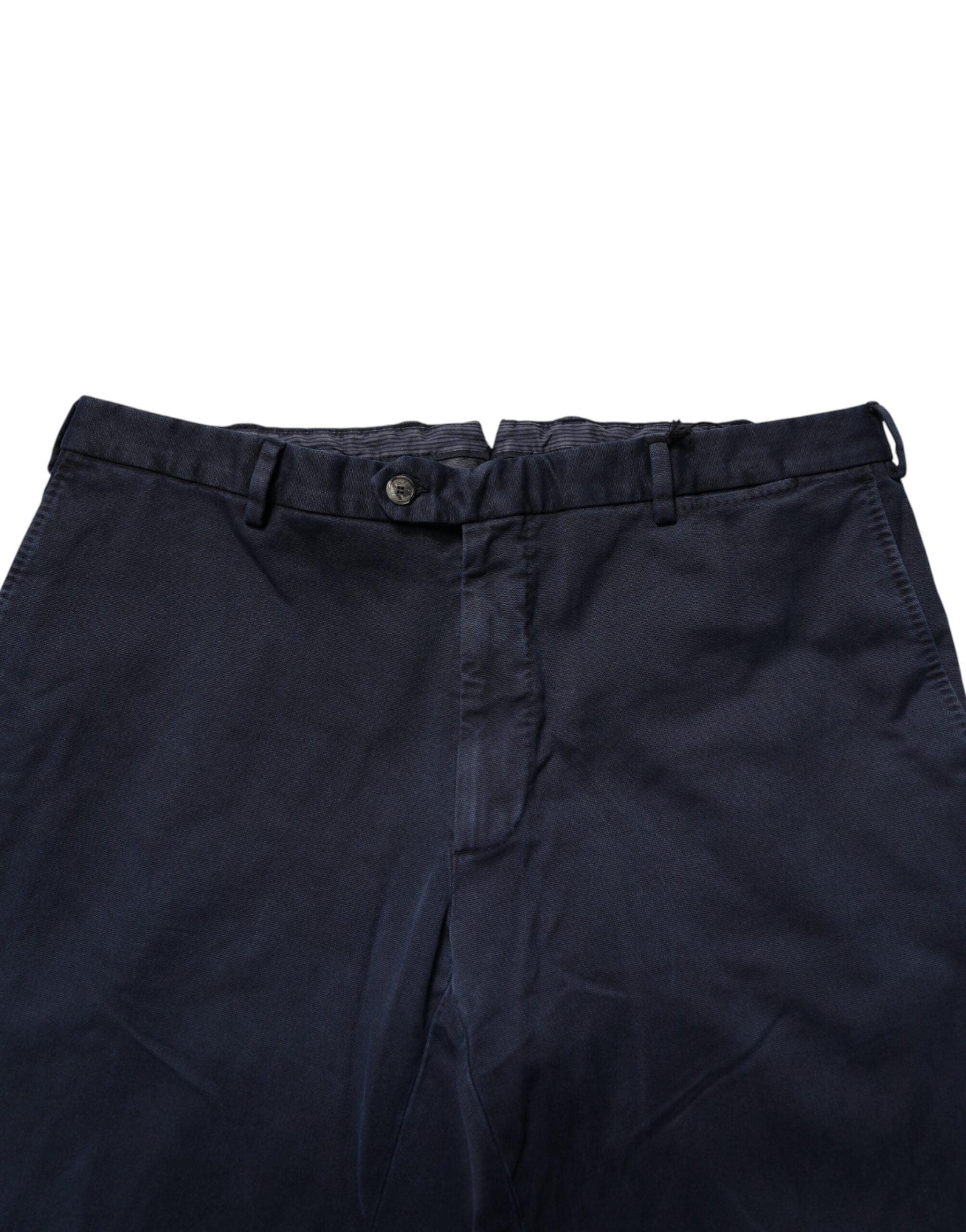 Santaniello Dark Blue Mid Waist Skinny Chino Trouser Pants