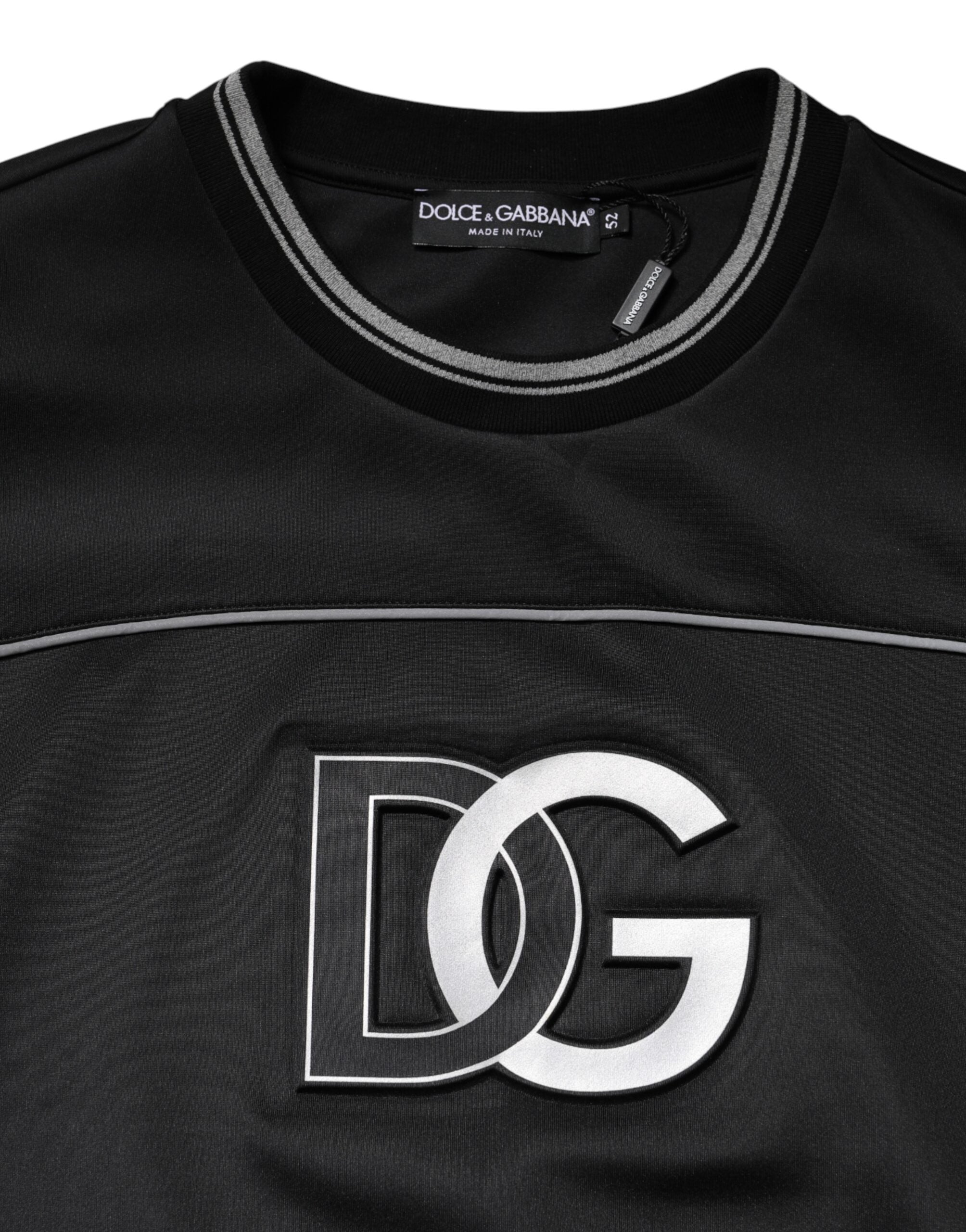 Dolce & Gabbana Schwarzes DG Logo Rundhals-Sweatshirt