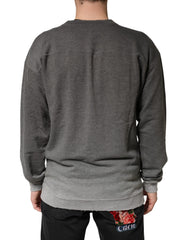 Dolce & Gabbana Grauer Baumwoll-Rundhals-Herren-Sweatshirt