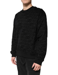 Dolce & Gabbana Zwarte Monogram Ronde Hals Sweatshirt Trui