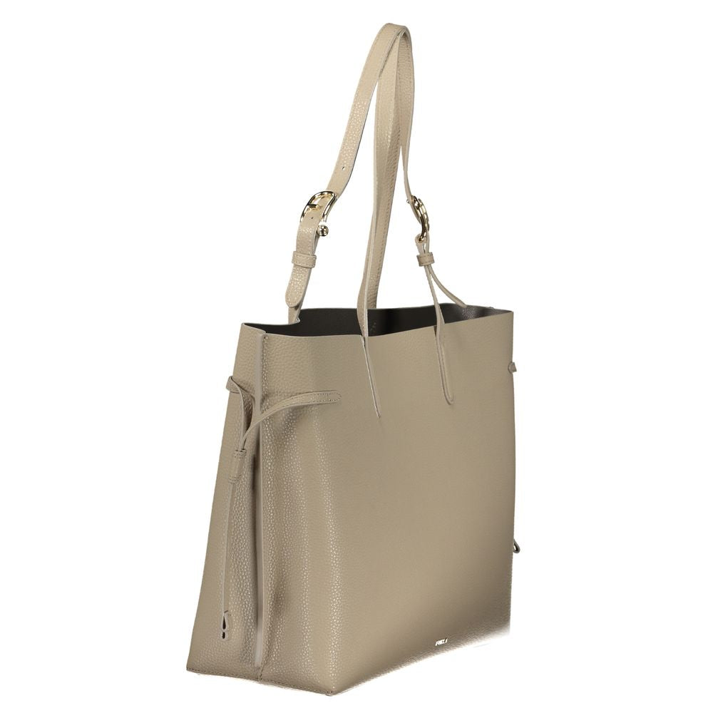 Furla Beige Leder Damen Handtasche