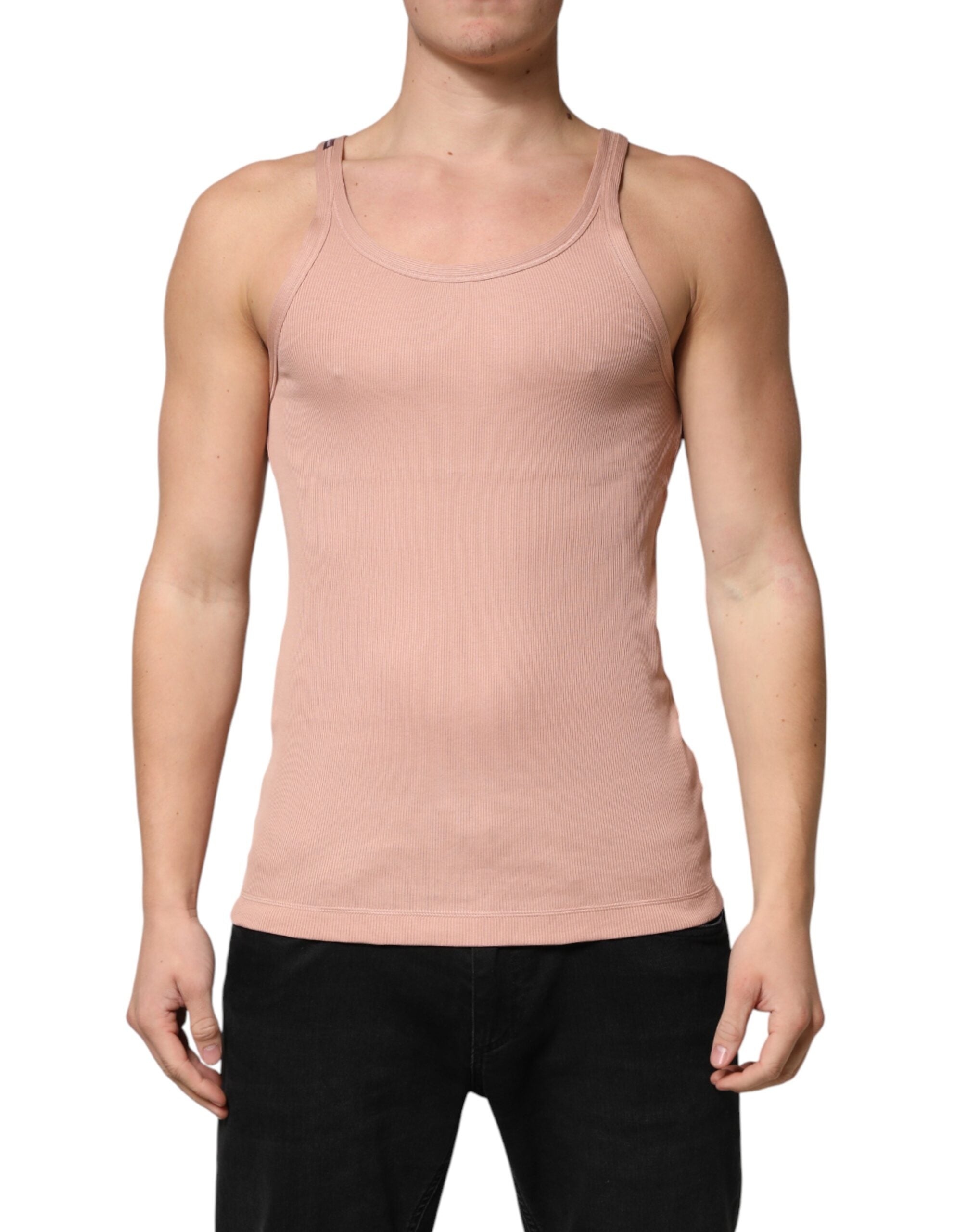 Dolce & Gabbana Pinkes ärmelloses Rundhals-Tanktop T-Shirt