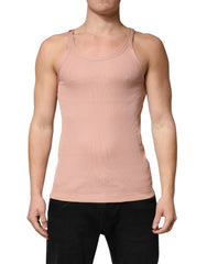 Dolce & Gabbana Pinkes ärmelloses Rundhals-Tanktop T-Shirt