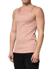 Dolce & Gabbana Pinkes ärmelloses Rundhals-Tanktop T-Shirt