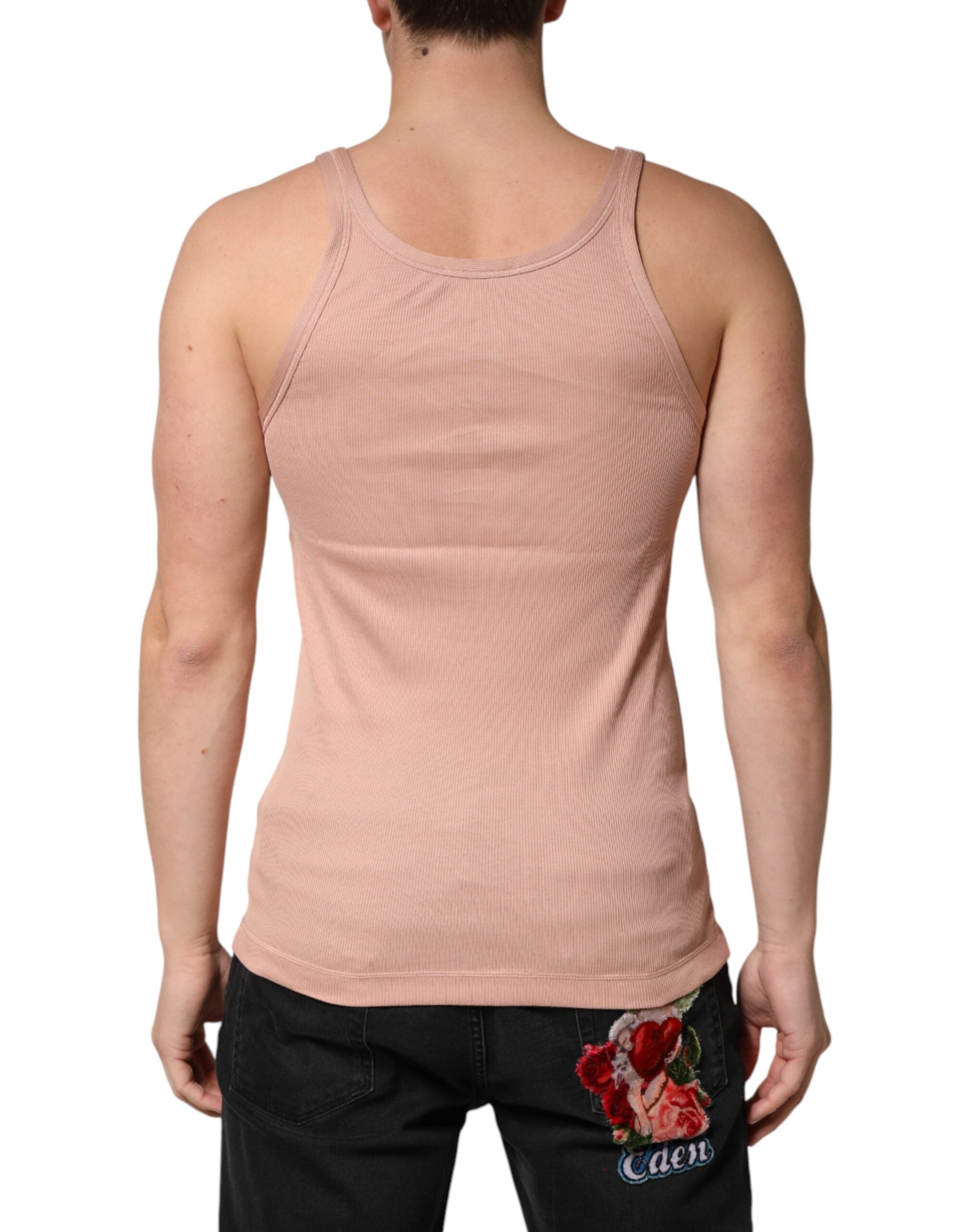 Dolce & Gabbana Pinkes ärmelloses Rundhals-Tanktop T-Shirt
