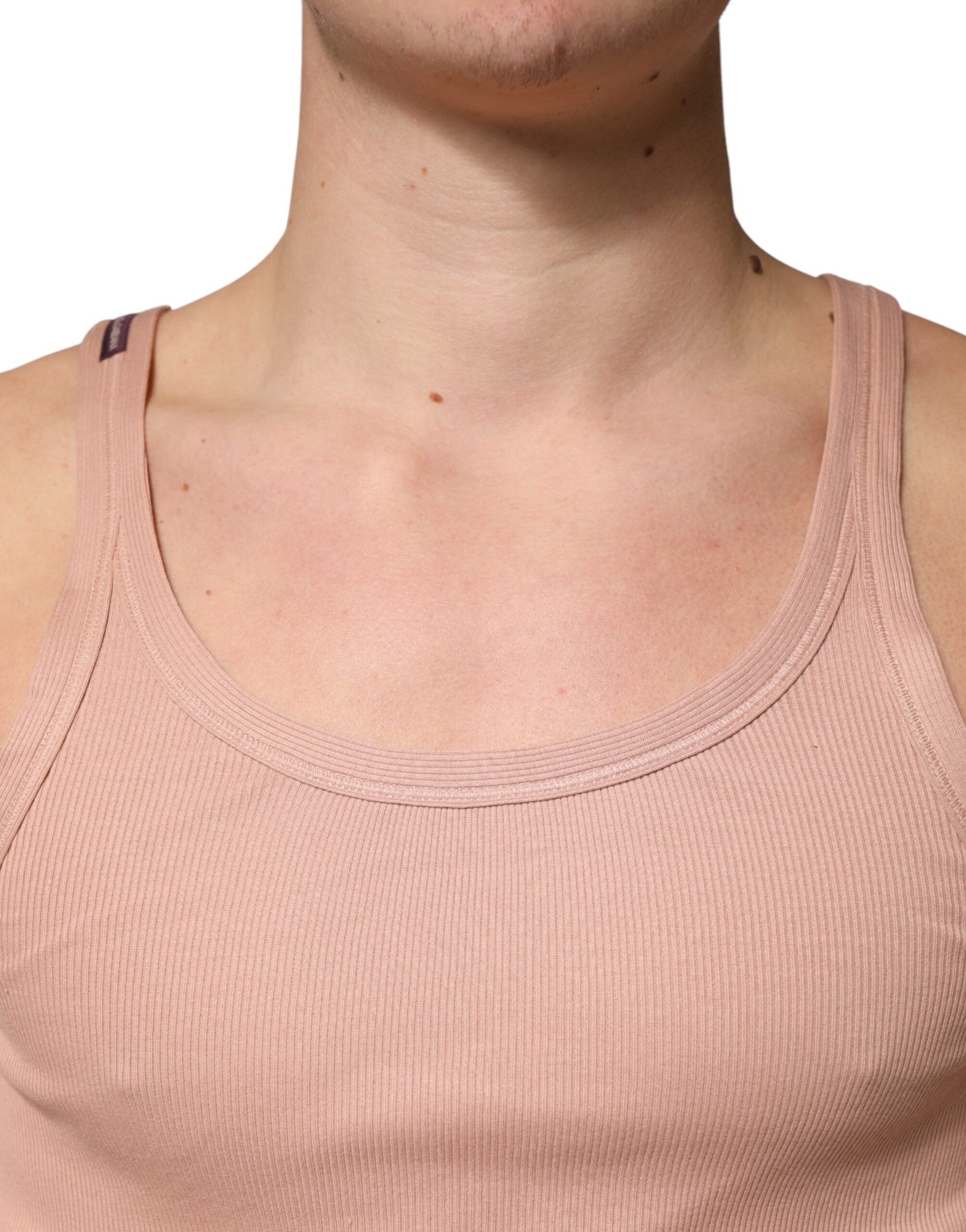 Dolce & Gabbana Pinkes ärmelloses Rundhals-Tanktop T-Shirt