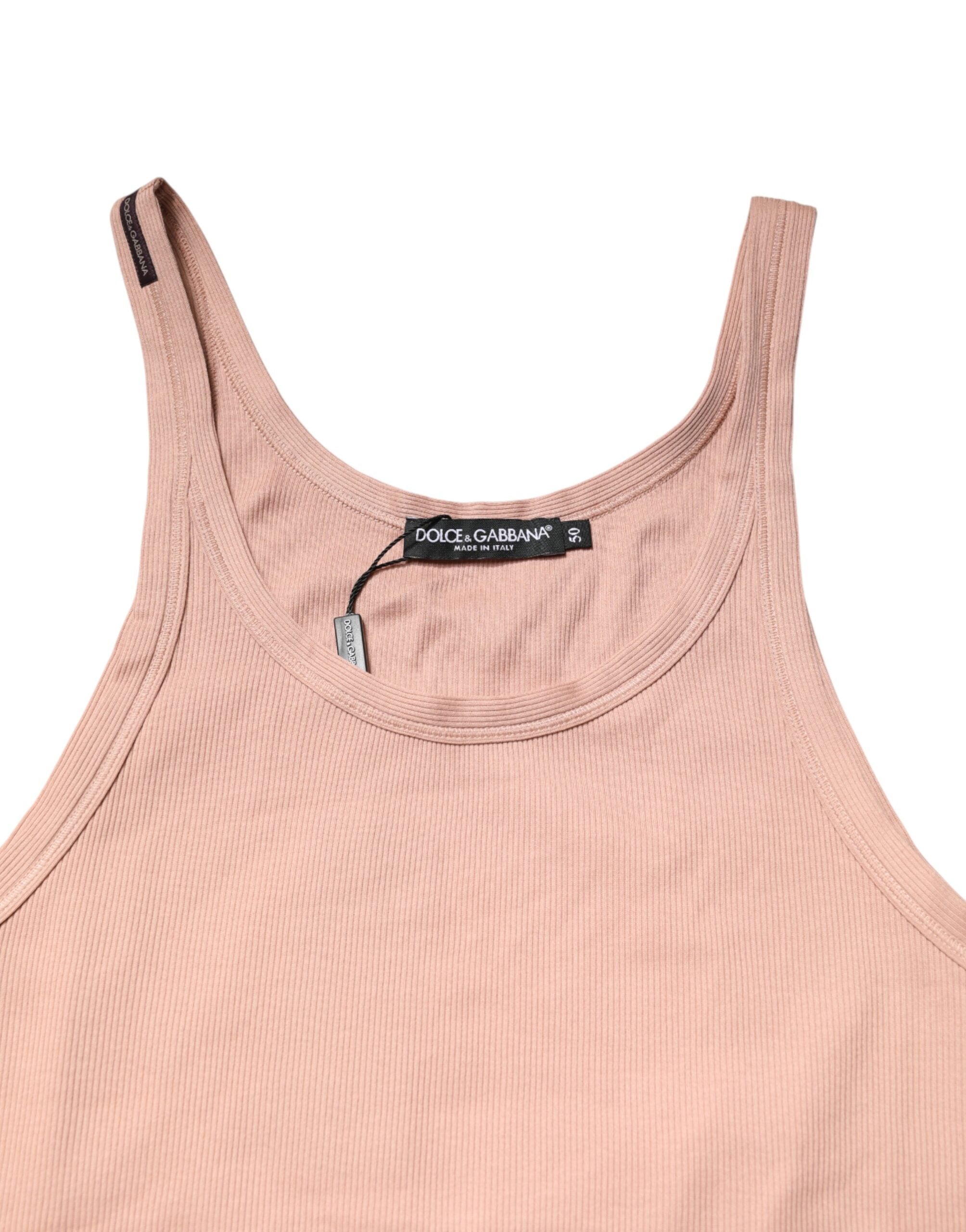 Dolce & Gabbana Pinkes ärmelloses Rundhals-Tanktop T-Shirt