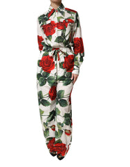 Dolce & Gabbana Jumpsuit-Kleid aus Baumwolle mit weißem Blumenmuster