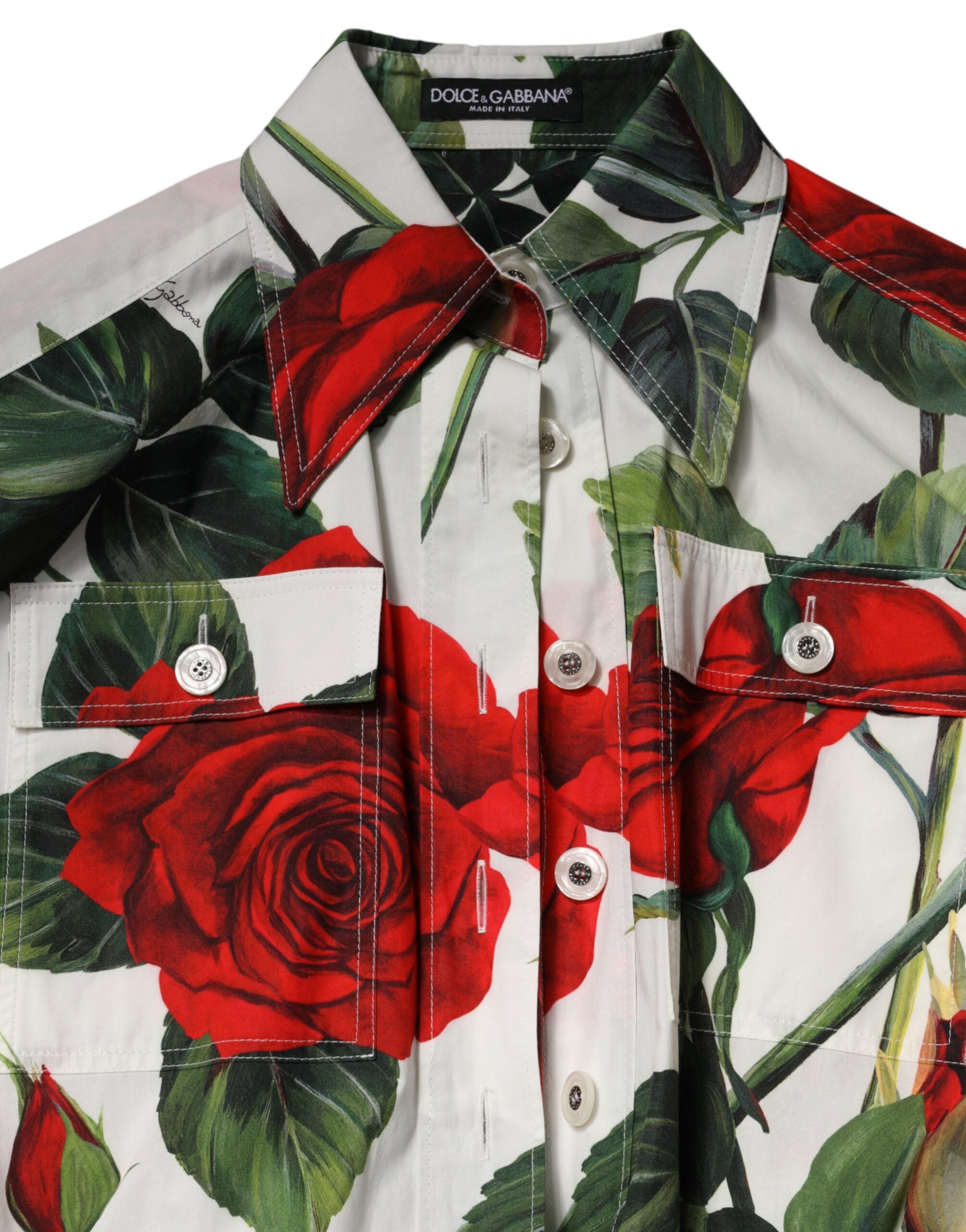 Dolce & Gabbana Jumpsuit-Kleid aus Baumwolle mit weißem Blumenmuster