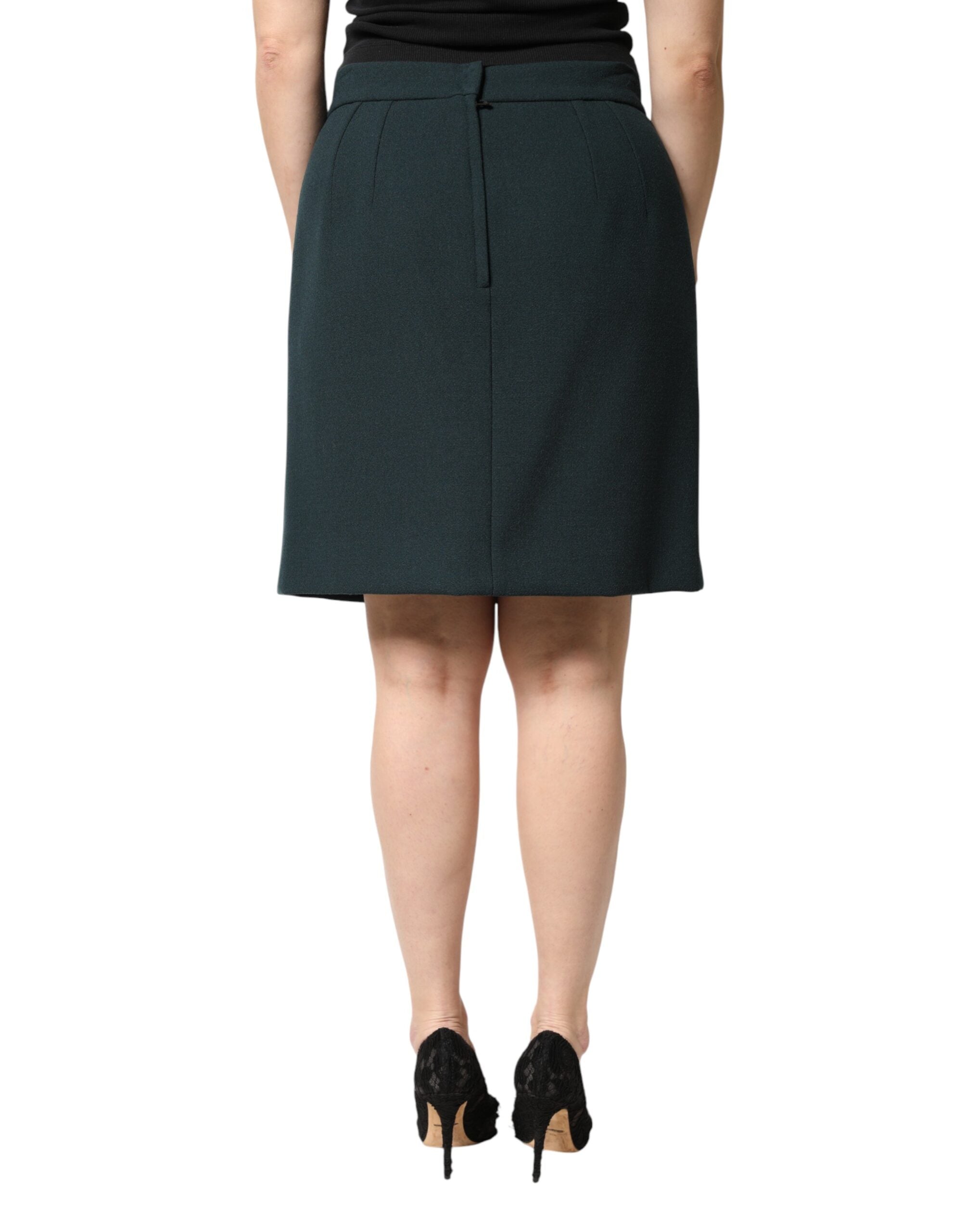 Dolce & Gabbana Dunkelgrüner Bleistift-Minirock mit mittlerer Taille