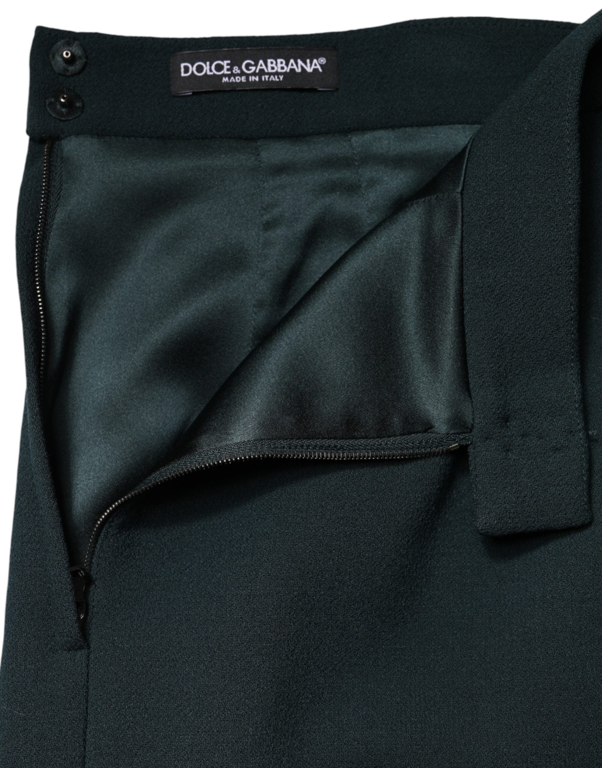 Dolce & Gabbana Dunkelgrüner Bleistift-Minirock mit mittlerer Taille