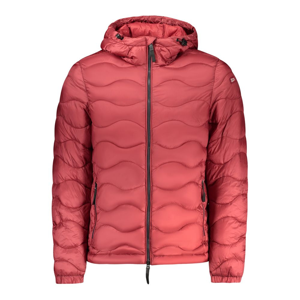 Norwegen 1963 Rote Polyamid Herrenjacke