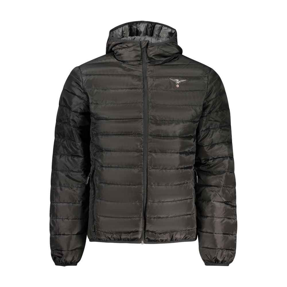 Accademia Militare Schwarze Polyester Herrenjacke