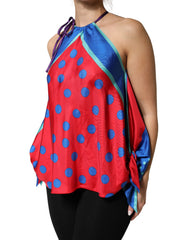 Dolce & Gabbana Multikleurige Polkadot Strik Halter Blouse Top