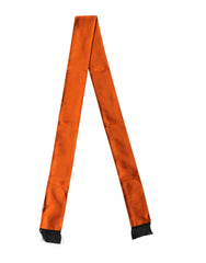 Dolce & Gabbana orangefarbener Seidenschal mit Fransen