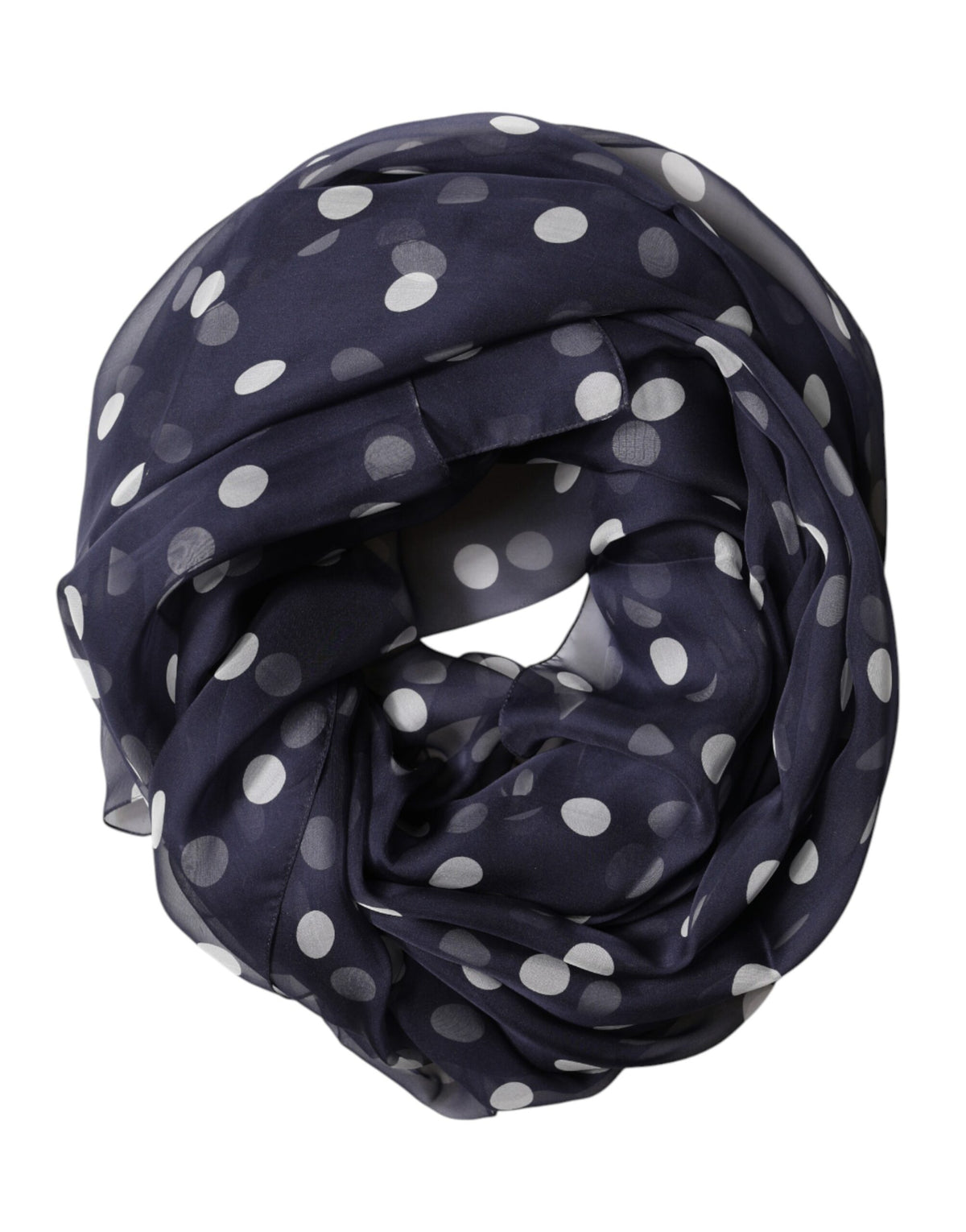 Dolce & Gabbana Blauer Seiden-Nackenschal mit Tupfen 205cm x 132cm