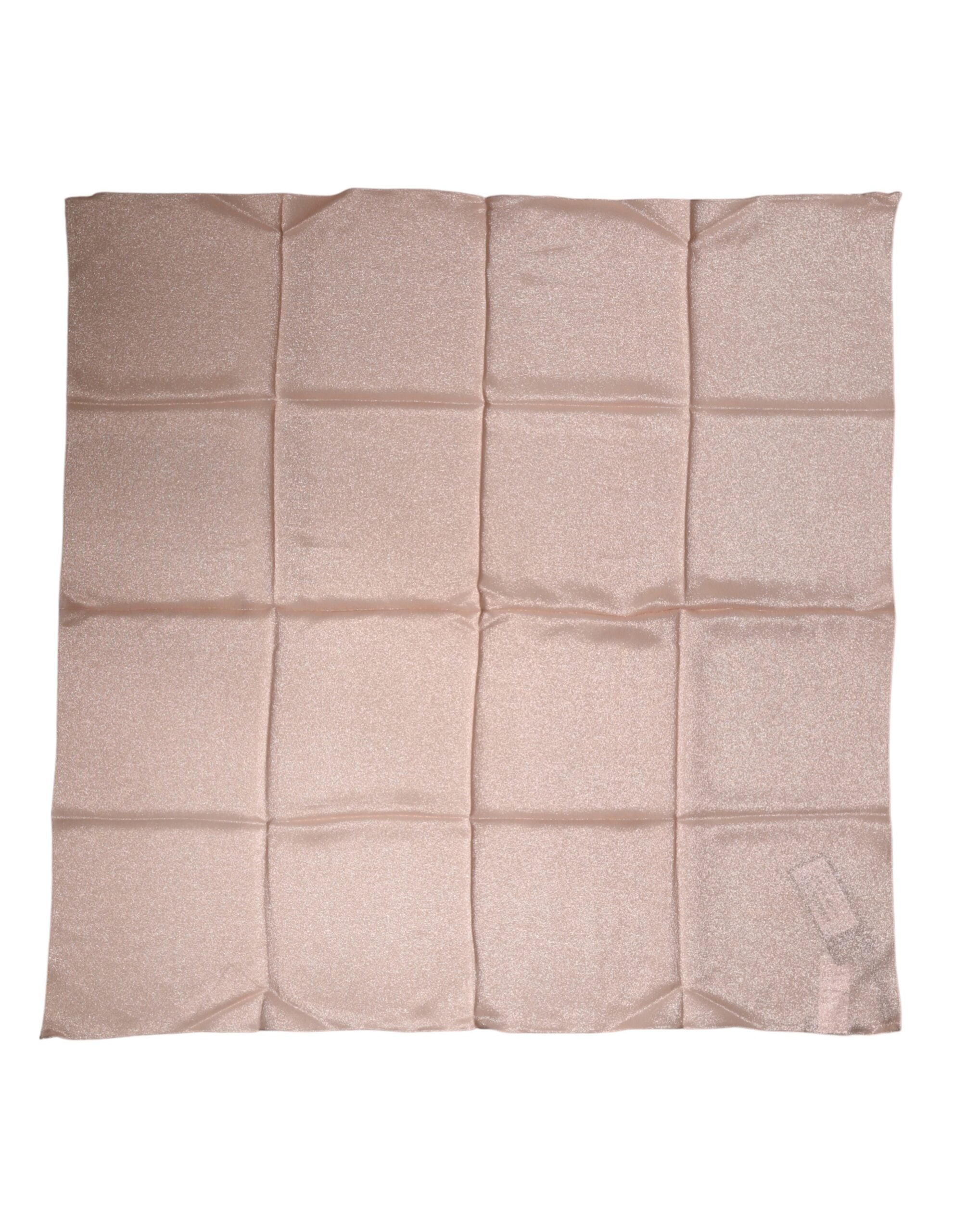 Dolce & Gabbana Hellrosa Seidenmischung Quadratischer Foulard 87,5 cm x 86,5 cm Schal