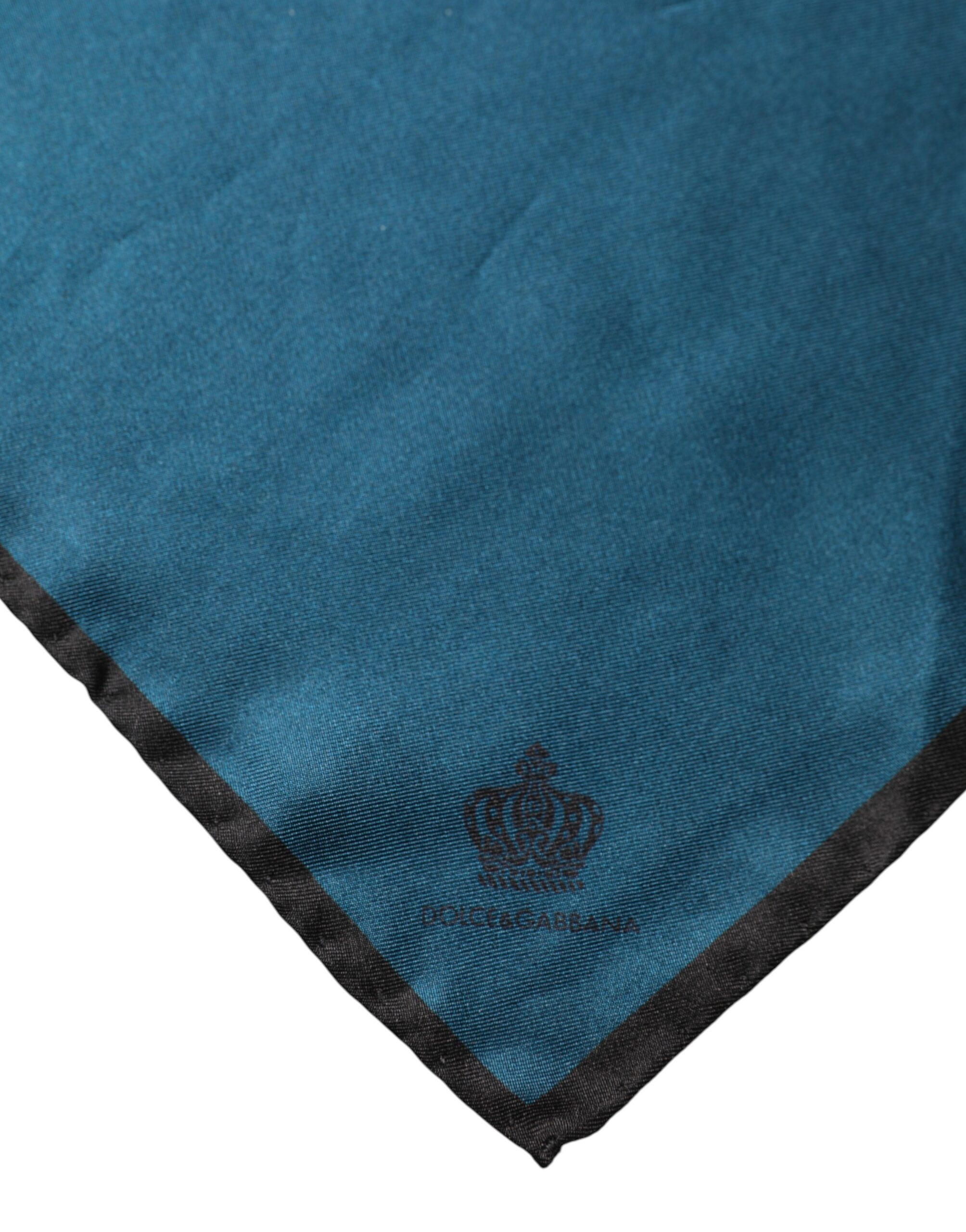 Dolce & Gabbana Blaues Seidenquadrat Einstecktuch Schal