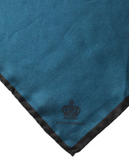 Dolce & Gabbana Blaues Seidenquadrat Einstecktuch Schal