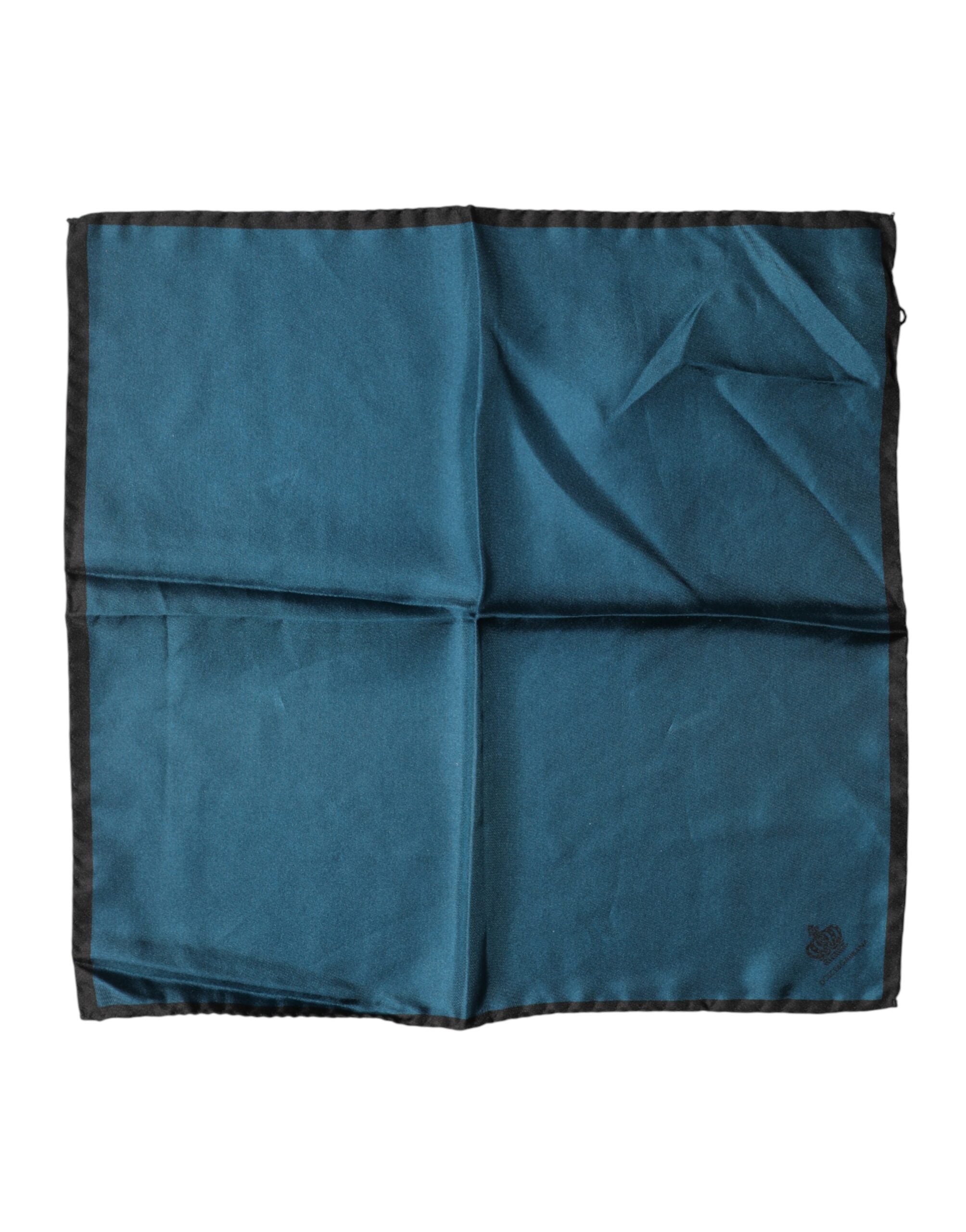 Dolce & Gabbana Blaues Seidenquadrat Einstecktuch Schal