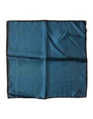 Dolce & Gabbana Blaues Seidenquadrat Einstecktuch Schal