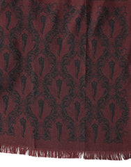 Dolce & Gabbana Bordeaux gemusterter Seidenwickelschal Herren 133cm x 22cm