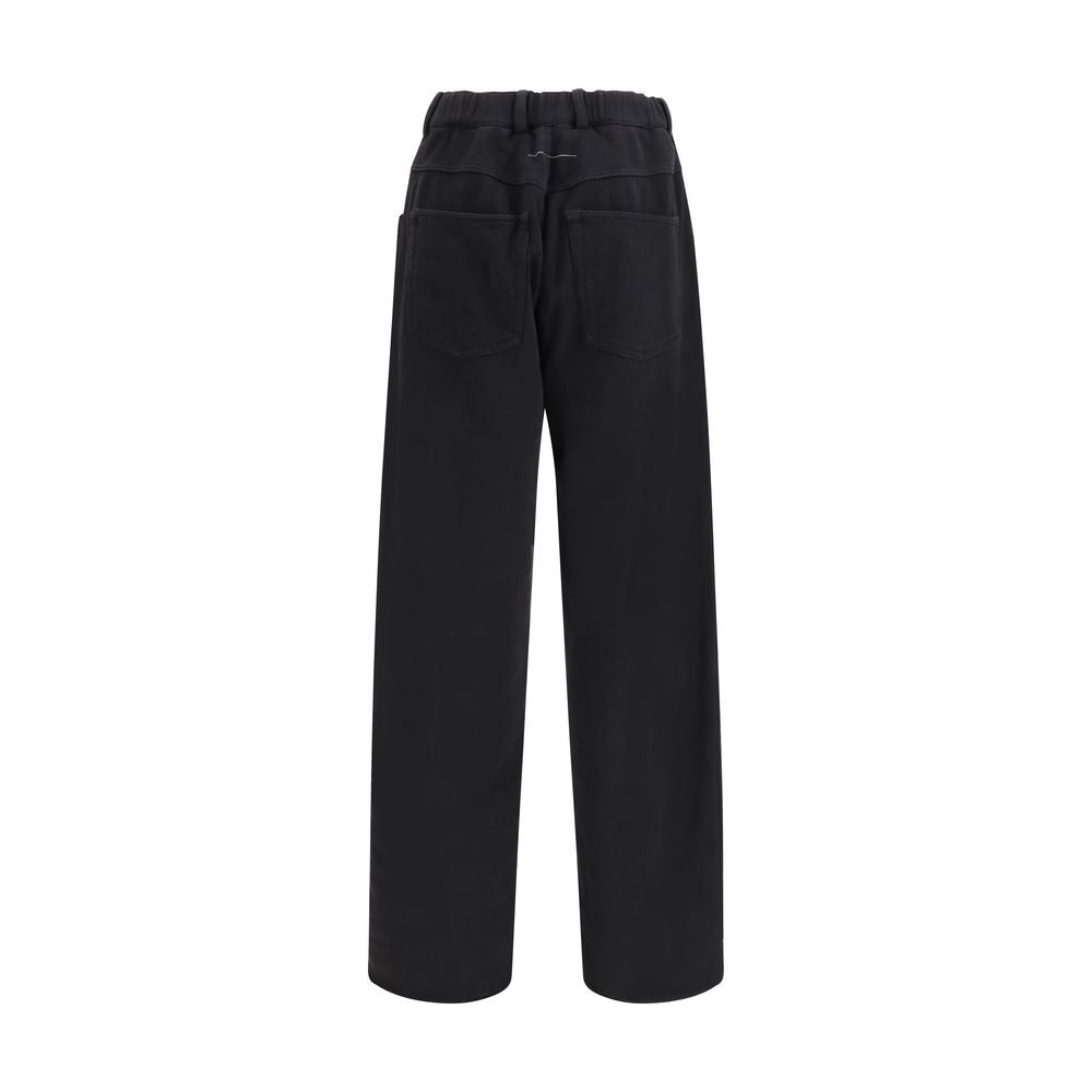 MM6 Schwarze Baumwoll-Jogginghose