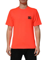 Dolce & Gabbana Neon Oranje Polyester Ronde Hals Heren T-shirt