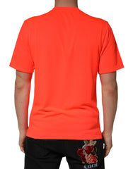 Dolce & Gabbana Neon Oranje Polyester Ronde Hals Heren T-shirt